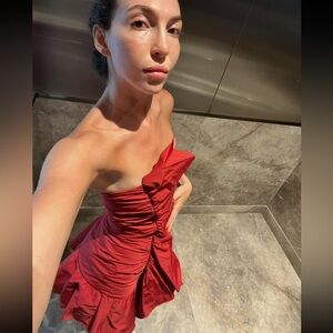 NWT Valentino Red Strapless Mini Dress